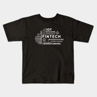 Fintech Word with line icon. Kids T-Shirt